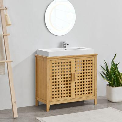 [en.casa] - Waschbeckenunterschrank Ingmarsö Bambus 60x67x30cm Image