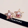 Boucles d'oreilles à clip en cristal doré pour femmes étoile de luxe biscuits colorés sans trou