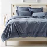 Anthropologie Bedding | New Anthropologie Joey Washed Percale Duvet Cover Cal King Blue | Color: Blue/Gray | Size: Calking