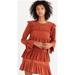 Madewell Dresses | Madwell Waterlily Ruffle Silk Dress | Color: Red | Size: 8