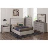 Wade Logan® Oxford Storage Bed In Mineral Wood & /Upholstered/Polyester in Brown/Gray | 56 H x 65 W x 87 D in | Wayfair