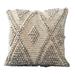 Foundry Select 18 Inch Decorative Throw Pillow Cover, Beaded Diamond Pattern, Beige Fabric Wool Blend/Wool/Cotton Blend | Wayfair