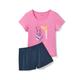 Shorty-Pyjama, pink-blau