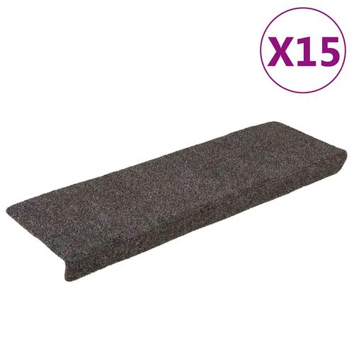 vidaXL Treppenmatten 15 Stk. Nadelvlies 65x21x4 cm Grau