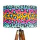 Lampshade Animal Leopard Print Velvet - Rainbow - Drum Lamp Shade - 25cm 30cm 40cm 45cm Table lamp shade, ceiling Shade, Pendant