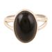 Soft Blush in Black,'Black Onyx and Sterling Silver Single Stone Ring'
