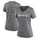 "T-shirt à encolure en V Performance Dye Space-Dye City Connect Velocity des Chicago White Sox Nike pour femme, gris, gris"