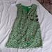 Anthropologie Dresses | Green Silk Dress | Color: Green/White | Size: 6