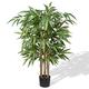 Hollyone 4ft Artificial Bamboo Plants Tall Artificial Plants, Decorative Fake Trees With Real Wood Trunks and Lifelike Leaves, for Home Living Room Office Indoor