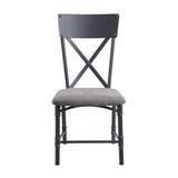 ACME Furniture Fabric Upholstered Cross Back Side Chair in Gray Upholstered | 36 H x 18 W x 21 D in | Wayfair DN01058