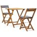 Highland Dunes Patio Bistro Set 3 Piece Folding Table and Chairs Solid Acacia Wood in White | Wayfair 3016EFC7F706447AACE275C57008F8DC