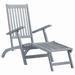 Breakwater Bay Patio Deck Chair w/ Footrest Solid Acacia Wood Wood/Solid Wood in Gray | 30 H x 22 W x 66 D in | Wayfair