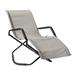 Patio Long Folding Reclining Single Chaise 1 Set - 61*23*35INCH