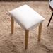 Wooden Vanity Stool Makeup Dressing Stool with PU Seat White