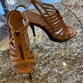 Jessica Simpson Shoes | Jessica Simpson Size 9 Heels Sandals Zip Up Front Leather Upper | Color: Tan | Size: 9