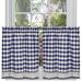 Wide Width Buffalo Check Window Curtain Tier Pair by Achim Home Décor in Navy (Size 58" W 36" L)