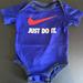 Nike One Pieces | Nike 0-3 Months Short Sleeve Onesie | Color: Blue | Size: 0-3mb