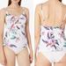 Jessica Simpson Swim | Jessica Simpson Fiji Fever Tankini Top Cutout Tie Front Floral Size L Large | Color: Tan | Size: L