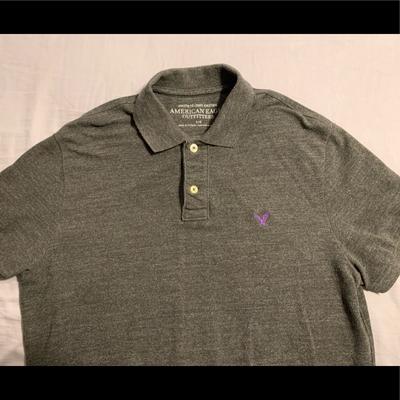 American Eagle Outfitters Shirts | American Eagle, 100% Cotton, Polo Size L. Great Condition No Holes/Tears | Color: Gray | Size: L