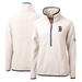 Women's Cutter & Buck White/Navy Boston Red Sox Cascade Eco Sherpa Fleece Quarter-Zip Pullover Jacket