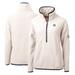 Women's Cutter & Buck White/Navy New York Yankees Cascade Eco Sherpa Fleece Quarter-Zip Pullover Jacket