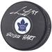 Auston Matthews Toronto Maple Leafs Autographed 2022 Hart Trophy Winner Hockey Puck with ''2022 Hart'' Inscription