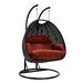 LeisureMod Mendoza Charcoal Wicker Hanging 2 person Egg Swing Chair in Cherry - LeisureMod MSCCH-53CHR