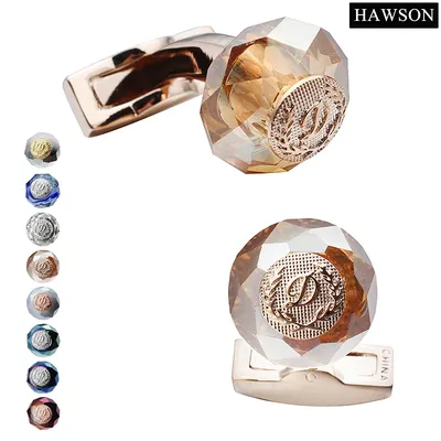 HAWSON-lèvent de manchette classiques en pierre ronde pour hommes boutons de manchette de marié