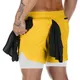 Sportedly-Shorts de compression 2 en 1 pour hommes pantalons courts de jogging bas à double pont