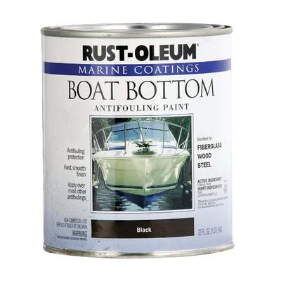 Rust-Oleum Satin Marine Boat Antifouling Paint, Black, 1 Qt. - 1 Each