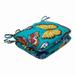 Butterfly Garden Turquoise Rounded Corners Seat Cushion (Set Of 2) - 18.5 X 15.5 X 3