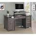 Shore Modern Weathered Grey Lift Top Design Home Office Computer Desk with Drawers and Cabinet