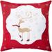 Violet Linen Seasonal Xmas Christmas Holiday Spirits Pattern Decorative Throw Pillow