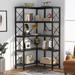 5-Shelf Corner Bookshelf, Vintage Corner Shelf Stand Etagere Bookcase