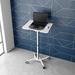 White Sit to Stand Mobile Laptop Computer Stand with Height Adjustable and Tiltable Tabletop