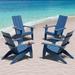 WINSOON All Weather HIPS Outdoor Cup Holder Adirondack Chairs Set of 4