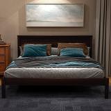 Sturdy Solid Pine Full Size Platform Bed with Headboard, No Box Spring Needed