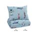 Aircraft Print Fabric Upholstered 2 Piece Full Quilt Set, Multicolor
