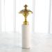 Global Views Newel Cap Sculpture-Brass/White Marble Metal in White/Yellow | 16.75 H x 6 W x 6 D in | Wayfair 8.82985