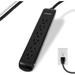 Philips 4-ft 6-Outlet Surge Protector, 720J, Braided Cord, SPC3064BDT1/37 in Black | 11.8 H x 4.65 W x 1.55 D in | Wayfair