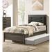 Red Barrel Studio® Kristen Tufted Platform Bed Wood & /Upholstered/Polyester in Brown/Gray | 45.13 H x 41.88 W x 79.5 D in | Wayfair