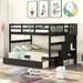 Elnoria Full Over Full 3 Drawer Standard Bunk Bed w/ Shelves by Harriet Bee | 63 H x 58 W x 94 D in | Wayfair D401AE57F2154FC8944F5D4E36362B70