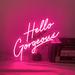 Trinx Hello Gorgeous 22" LED Neon Sign in Pink | 22 H x 24 W x 1 D in | Wayfair AAD2C112BAF441D1A1B7266C5E46B1A8