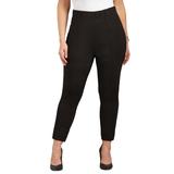 Plus Size Women's Curvy Collection Ponte Knit Ankle Pant by Catherines in Black (Size 5X)
