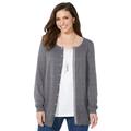 Plus Size Women's The Timeless Cardigan by Catherines in Grey White Dot (Size 3X)
