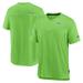 Men's Nike Neon Green Seattle Seahawks Sideline Coach Chevron Lock Up Logo V-Neck Performance T-Shirt