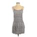 Uniqlo Casual Dress - A-Line Scoop Neck Sleeveless: Tan Chevron/Herringbone Dresses - Women's Size Small