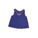 Miss Me Sleeveless Blouse: Blue Solid Tops - Kids Girl's Size X-Large