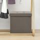 Tabouret de rangement pliable Taupe Faux lin - Vidaxl