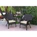 Set of 2 Windsor Espresso Resin Wicker Chair with Cushion